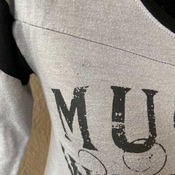 Fantastic Beasts Womens Juniors Tee XS Muggle Worthy Baseball Raglan Gray Black - Picture 4 of 9